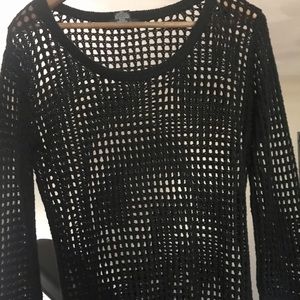3/$13 Black netted  3/4 sleeve shirt